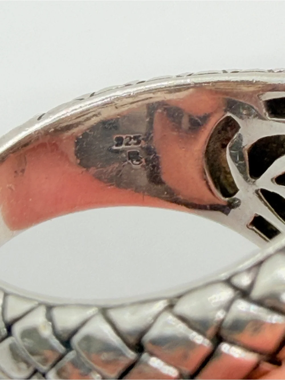 Scott Kay Sterling Silver Smoky Quartz & Diamond Accent Woven Ring 7 AS IS See P